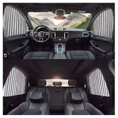 Set 4 parasolare retractabile auto geamuri laterale fata-spate GRI