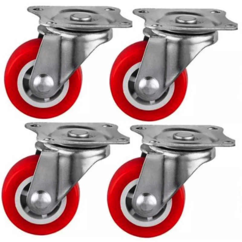 Set 4 Roti 40mm Rosii Pivotante Rosii ROTILE culoarea ROSU