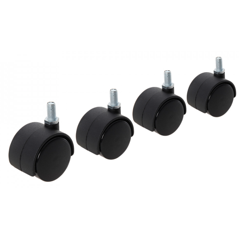 Set 4 roti pvc cu surub mobila negre