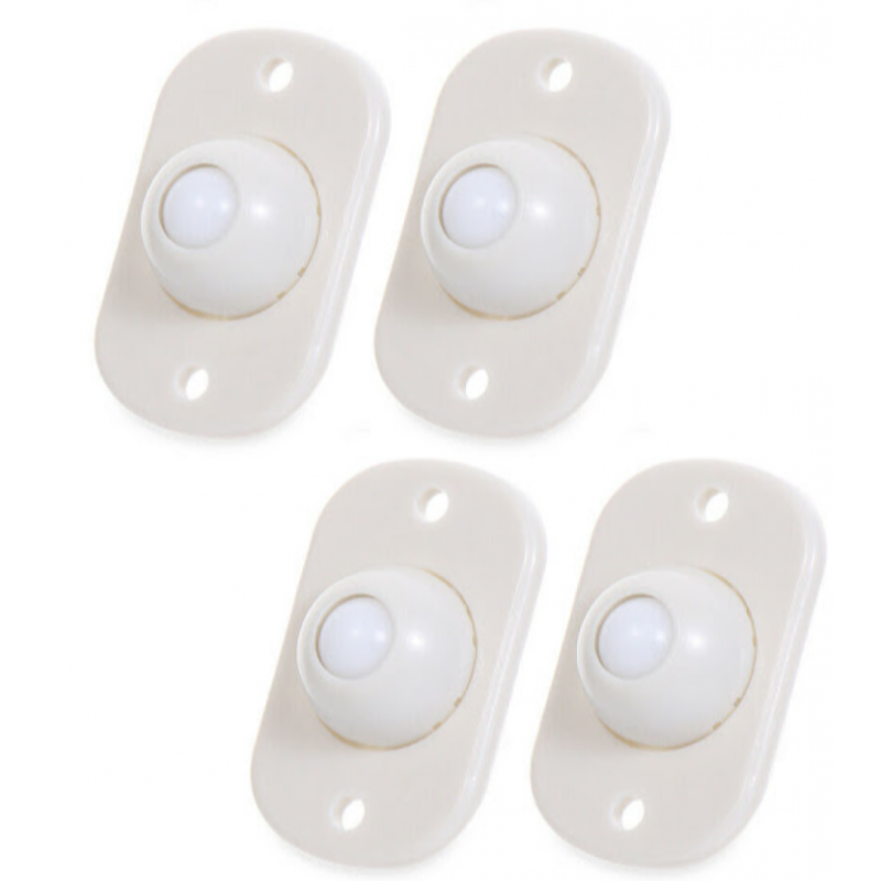 Set 4 rotite pivotante cu adeziv de lipit cu bila din plastic