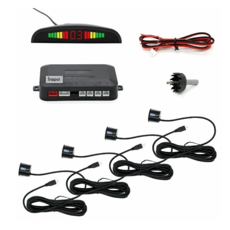 Set 4 Senzori Parcare NEGRI cu afisaj LED BS