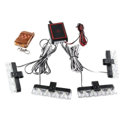 Set 4 stroboscoape cu 4 leduri lumina Albastra si Telecomanda