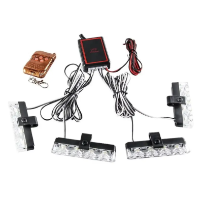 Set 4 stroboscoape cu 4 leduri lumina Albastra si Telecomanda