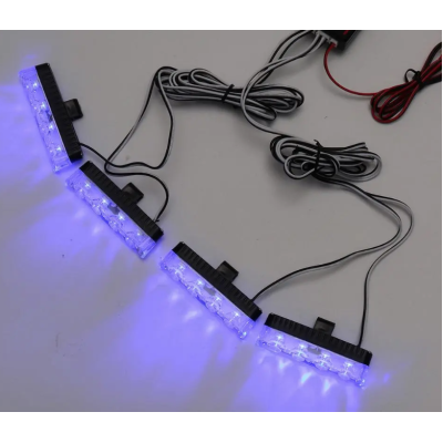 Set 4 stroboscoape cu 4 leduri lumina Albastra si Telecomanda