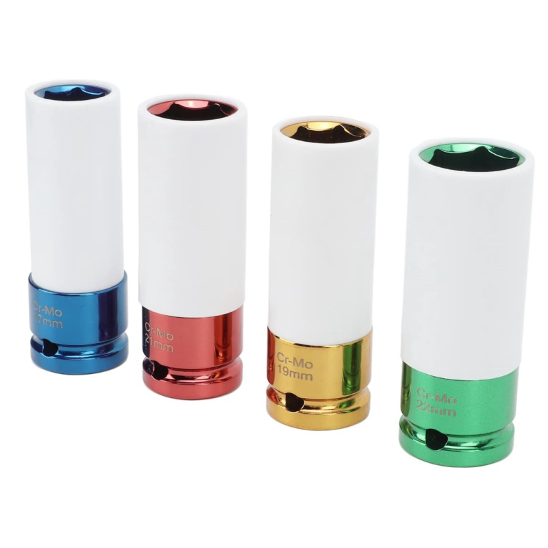 Set 4 tubulare Colorate cu protectie pentru jante aliaj masura 17 – 19 – 21 – 22 mm