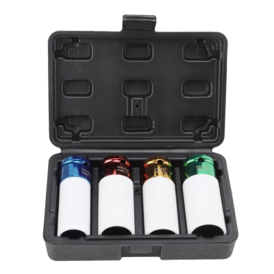 Set 4 tubulare Colorate cu protectie pentru jante aliaj masura  17 – 19 – 21 – 22 mm