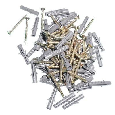 Set 50 Dibluri universale din plastic cu suruburi 6 x 40 mm