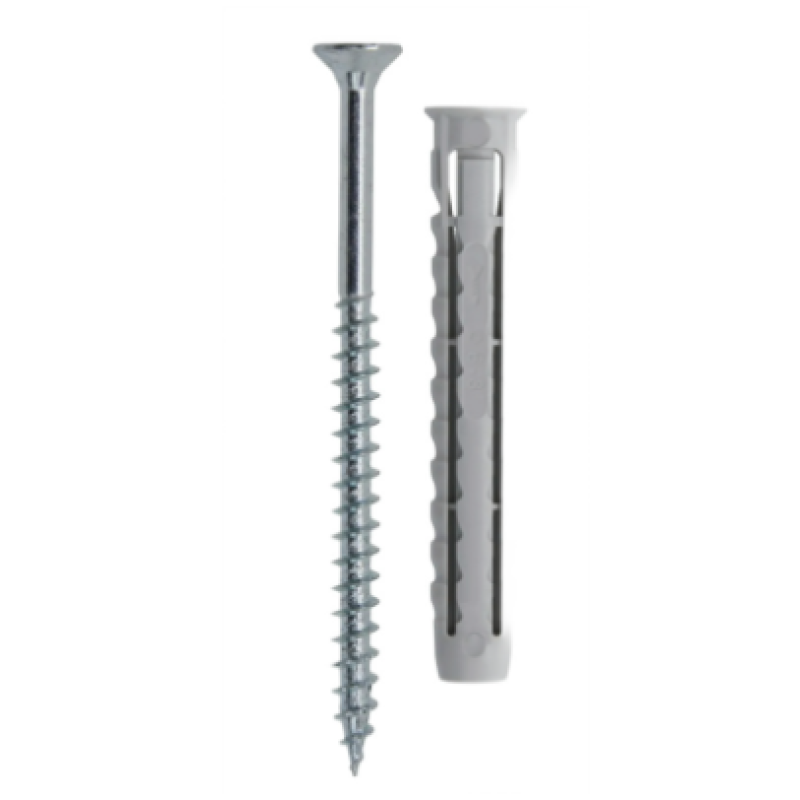 Set 50 Dibluri universale din plastic cu suruburi 8 x 60 mm