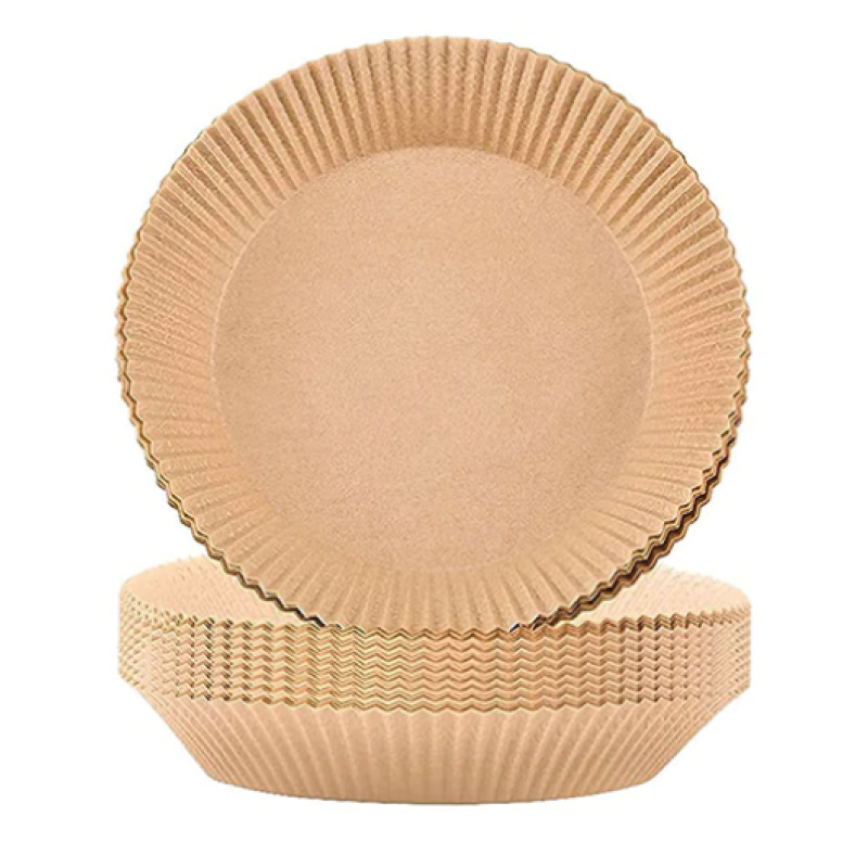 Set 50 hartii de copt ROTUNDE pentru friteuza Unica folosinta 16x20x4.5 cm Maro