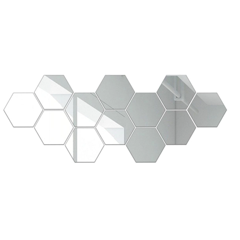 Set 50 Oglinzi Design Hexagon MICI 8 x 8 - Oglinzi Decorative Acrilice Cristal - Diamant - Fagure 50 bucati/set