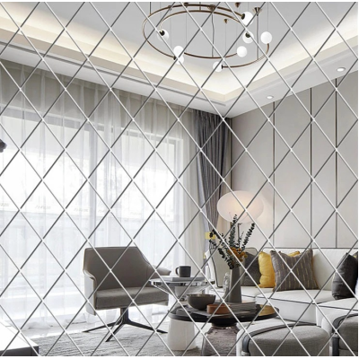 Set 58 Oglinzi Acrilice Autoadezive Luxer 100x100 cm Model Romb 1 metru patrat