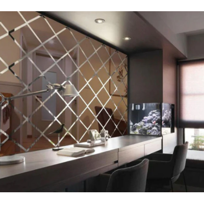 Set 58 Oglinzi Acrilice Autoadezive Luxer 100x100 cm Model Romb 1 metru patrat