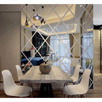 Set 58 Oglinzi Acrilice Autoadezive Luxer 100x100 cm Model Romb 1 metru patrat