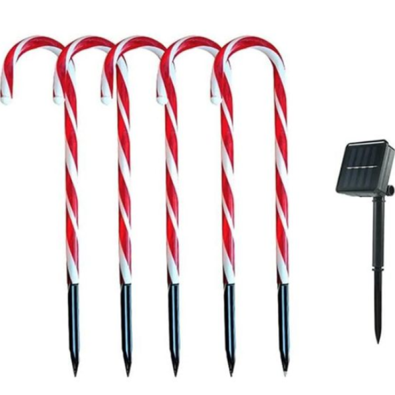 Set 5 Acadele de exterior incarcare solara 40 cm decoratiune luminoasa