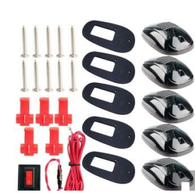 Set 5 Lampi Auto LED pentru Plafon Interior Alimentare 12V Culoare Galben