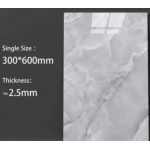 Set 5 Placi autoadezive pentru perete tip marmura gri impermeabila 30x60 cm