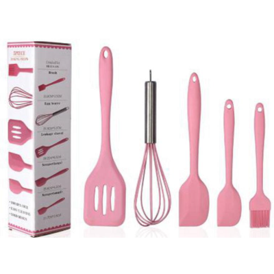 Set 5 ustensile bucatarie din silicon ROZ