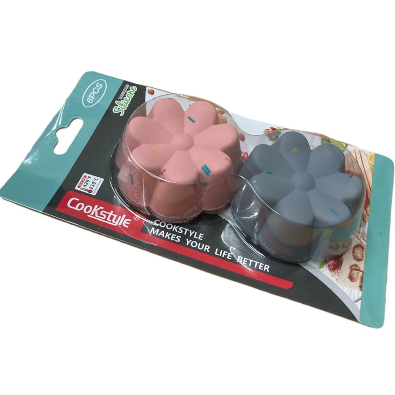 Set 6 forme din siliconin forma de floare pentru briose