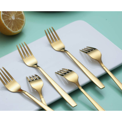 Set 6 furculite otel inoxidabil auriu