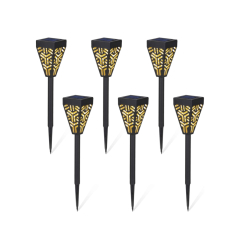 Set 6 lampi solare decorative pentru gradina alb cald model triunghi