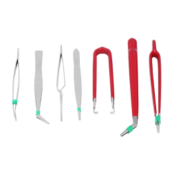 Set 7 Pensete Antistatic Diverse forme Rosu + Argintiu