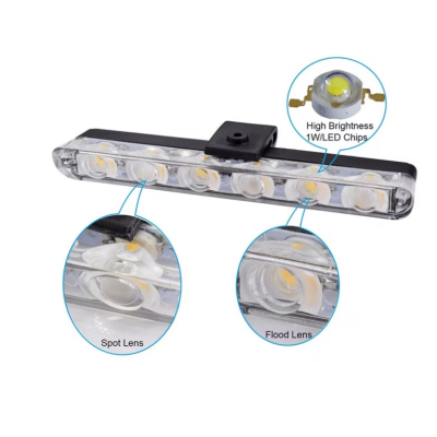 Set 8 lumini stroboscop galbene 6 LED grila telecomanda 12V