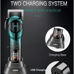 Set aparat de tuns fara fir VGR V 166 2000mah 6 distantiere incarcare USB si suport