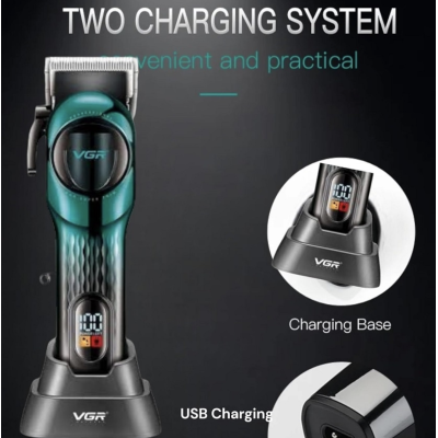 Set aparat de tuns fara fir VGR V 166 2000mah 6 distantiere incarcare USB si suport