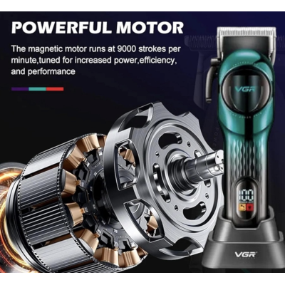 Set aparat de tuns fara fir VGR V 166 2000mah 6 distantiere incarcare USB si suport