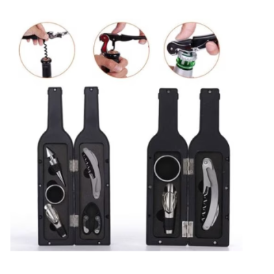 Set cadou in forma de STICLA cu  5 accesorii pentru vin cu 6 piese 32 cm HS