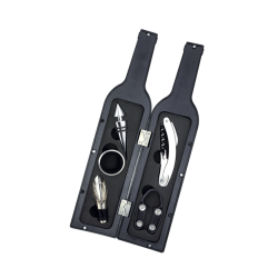 Set cadou in forma de STICLA cu  5 accesorii pentru vin cu 6 piese 32 cm LY