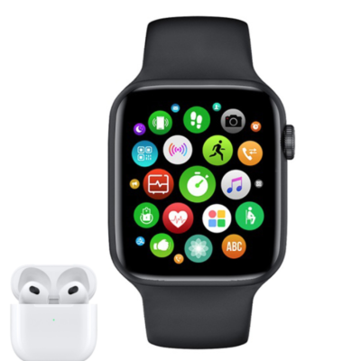 Set Ceas smartwatch inteligent si casti stereo wireless