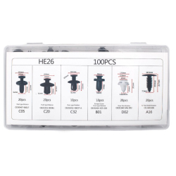 Set Clipsuri Auto Universale 100 Piese HE26 de Fixare JK