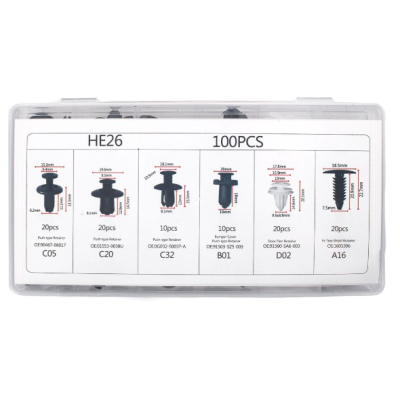 Set Clipsuri Auto Universale 100 Piese HE26 de Fixare JK