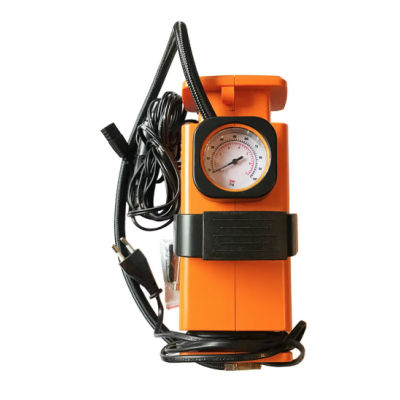 Set compresor ORANGE si 3 adaptoare pentru umflat mingi si saltele