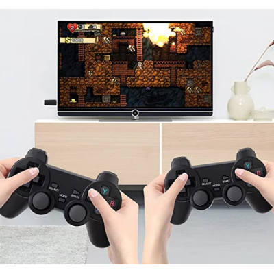 Set Consola gaming 4K retro cu 2x controller wireless dual 2,4G stick jocuri video plug-and-play HDMI USB