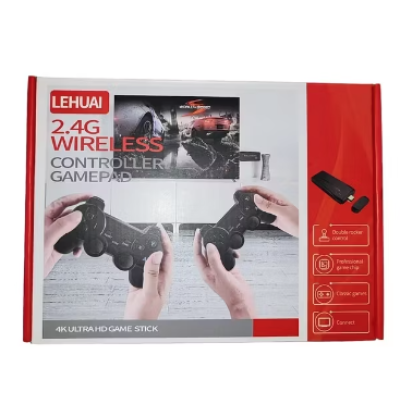 Set Consola gaming 4K retro cu 2x controller wireless dual 2,4G stick jocuri video plug-and-play HDMI USB