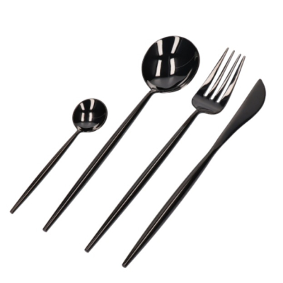 Set de 24 piese tacamuri in stil portughez- culoare NEGRU