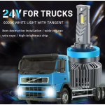 Set de 2 becuri led auto V68 H7 pentru camion 24V putere 45W temperatura 6000K 8000lm