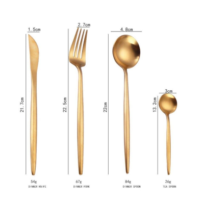 Set de 4 piese tacamuri in stil portughez- culoare auriu