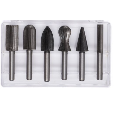 Set de 6 freze pentru metal diferite modele coada de 6mm