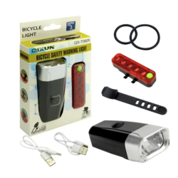 Set de lumini (fata-spate) QX-T0605 reincarcabile pentru bicicleta