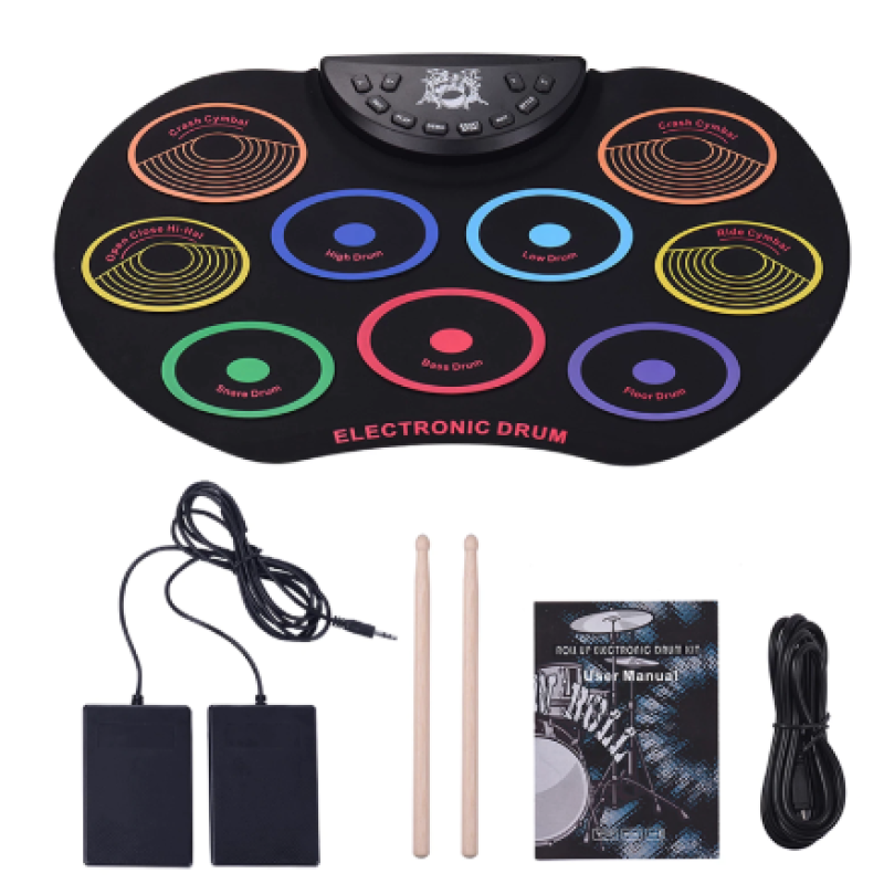 Set de tobe electronice pliabile de dimensiune portabilă 9 Pad
