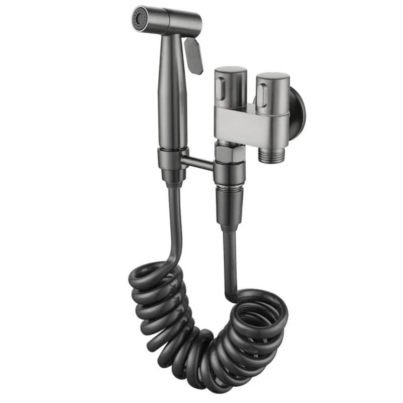 Set Dus Igienic Pentru Bideu sau Vas WC cu Furtun Extensibil si Toate Accesoriile Incluse
