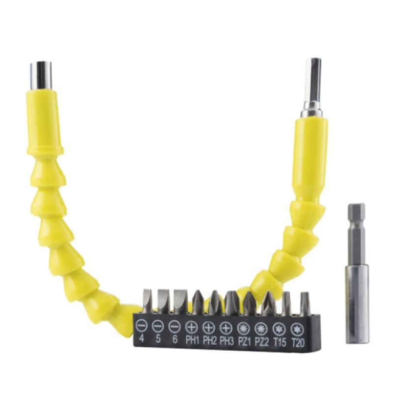 Set extensor flexibil pentru masina de insurubat cu 10 biti si adaptor