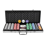Set Joc de Poker cu 500 Jetoane si Valiza Aluminiu + Accesorii Complete