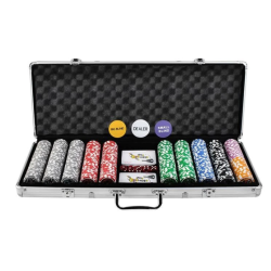 Set Joc de Poker cu 500 Jetoane si Valiza Aluminiu + Accesorii Complete