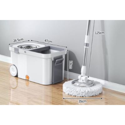 Set mop rotativ 360 grade cu galeata centrifuga din inox galeata portabila sistem evacuare apa