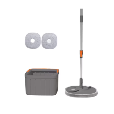 Set mop rotativ BIMROM cu doua rezerve galeata patrata cu doua compartimente separate pentru apa curata si murdara