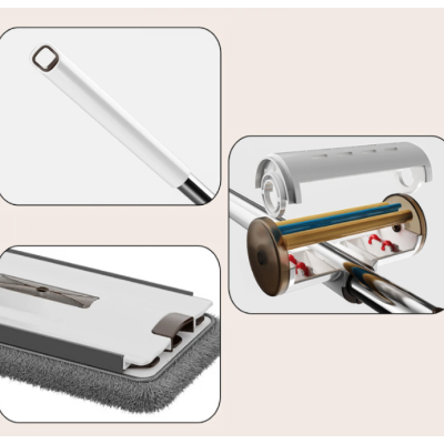 Set mop rotativ cu 4 lavete microfibra